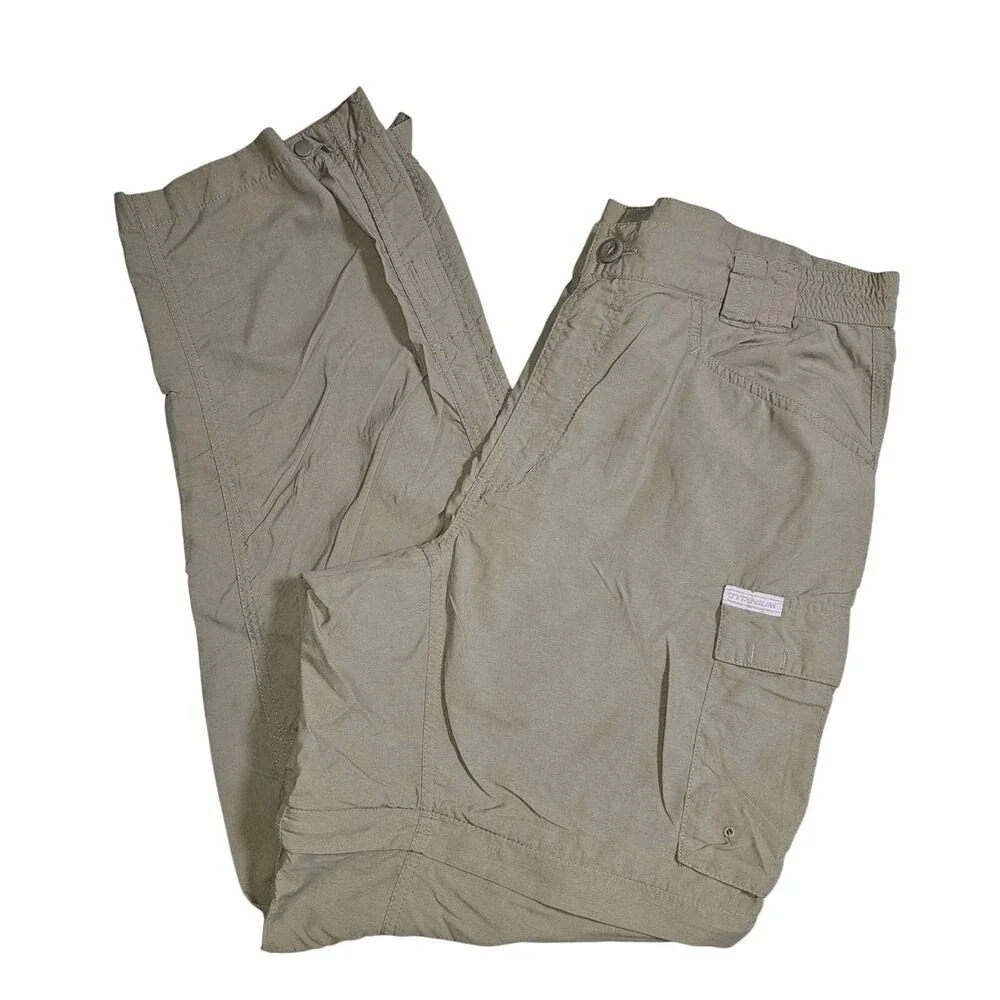 Columbia, Titanium Performance Convertible Khaki Cargo Pants Size Lg, Adj Ankles